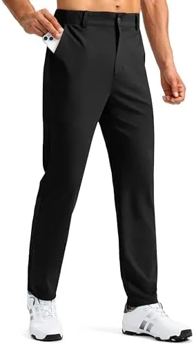soothfeel mens golf pants with 5 pockets slim fit stretch sweatpants casual travel dress work pants for men black l